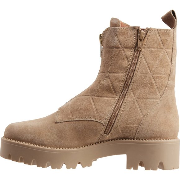 NEW SHOECOLATE Made in India Quilted Zip Boots - Suede For Women 463sn - Picture 3 of 6